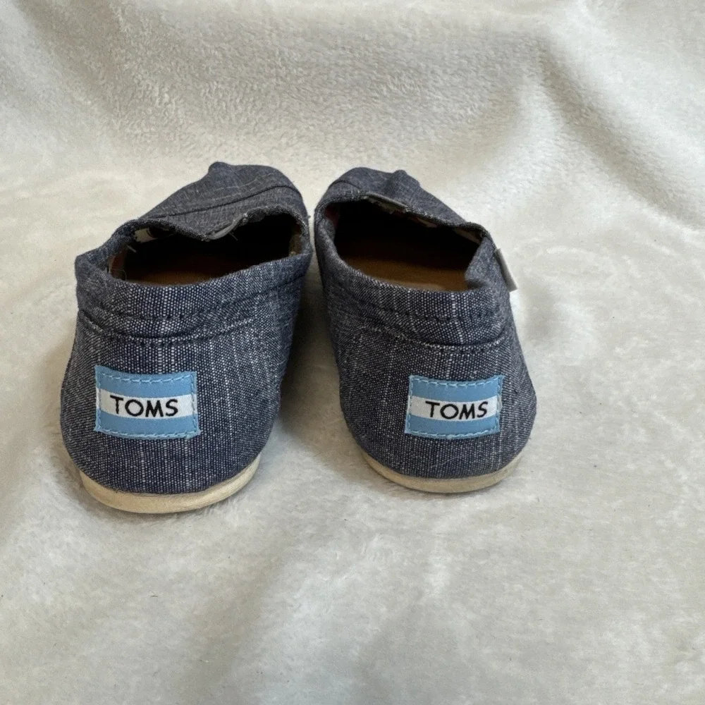 TOMS Women's Denim Wedge Flats Shoes‎ Blue Size W8